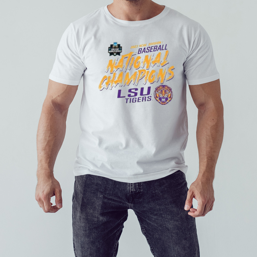 LSU Tigers 2023 NCAA DI Men’s Baseball College World Series Champions Slant T-Shirt