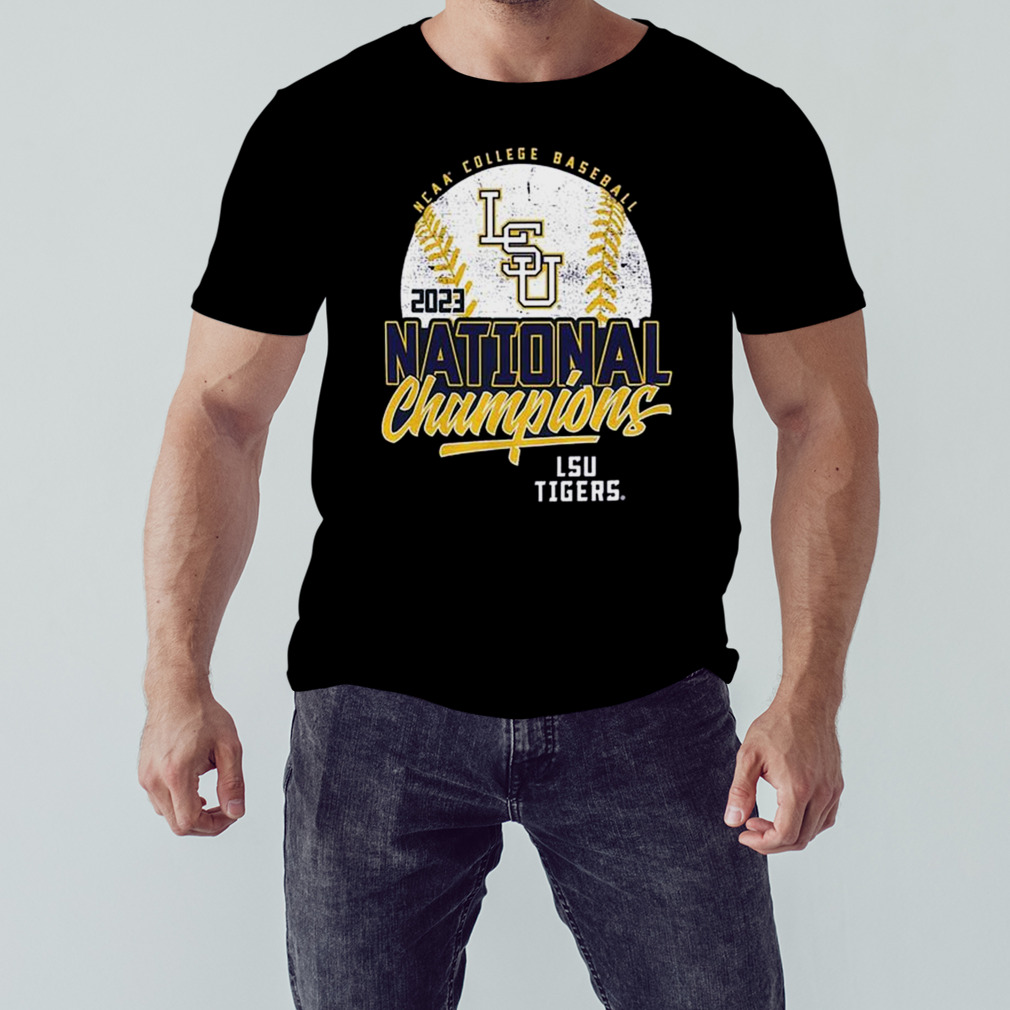 LSU Tigers 2023 NCAA Men’s Baseball College World Series Champions Distressed Baseball T-Shirt