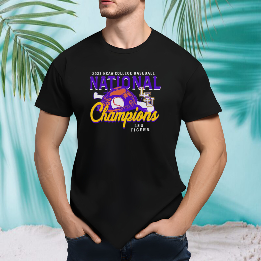 LSU Tigers 2023 NCAA Men’s Baseball College World Series Champions Glove & Bat shirt