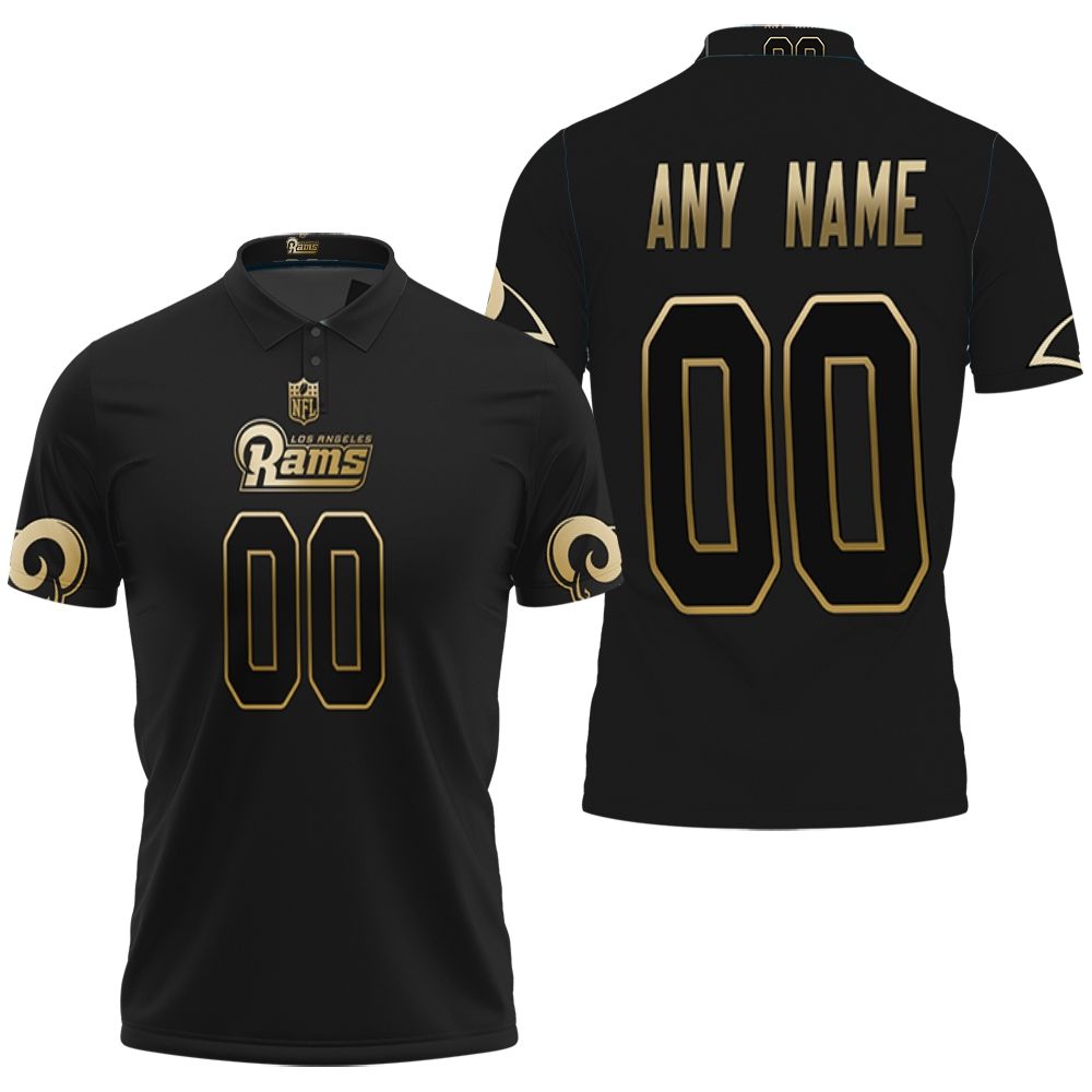 Art Los Angeles Rams Nfl American Football Black Golden Edition Vapor Limited Jersey Style Polo Shirt