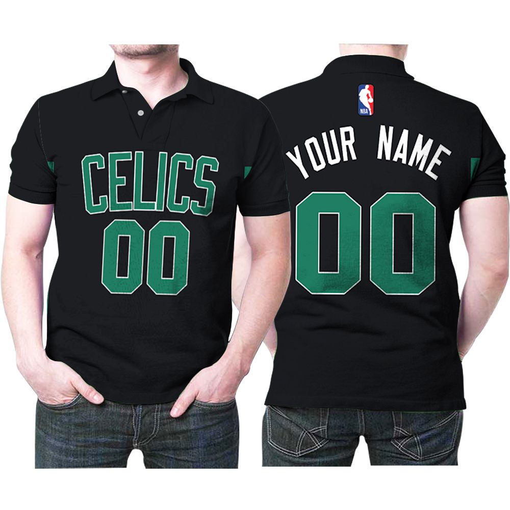 Boston Celtics Nba Basketball Team Logo Black Statement Edition 2019 3d Designed Allover Gift For Boston Fans Polo 3d T-shirt