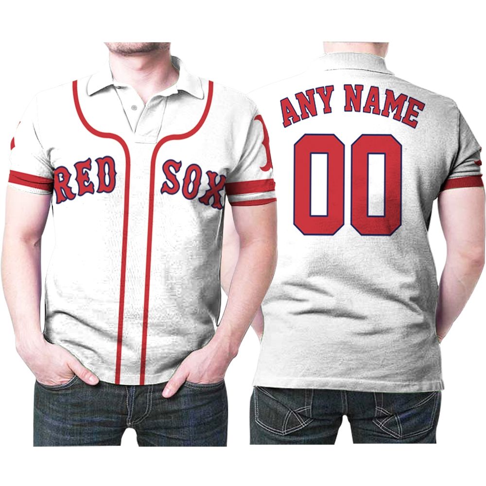 Boston Red Sox Mlb Baseball Team Logo Majestic Player White 2019 3d Designed Allover Custom Gift For Boston Fans Polo 3d Shirt