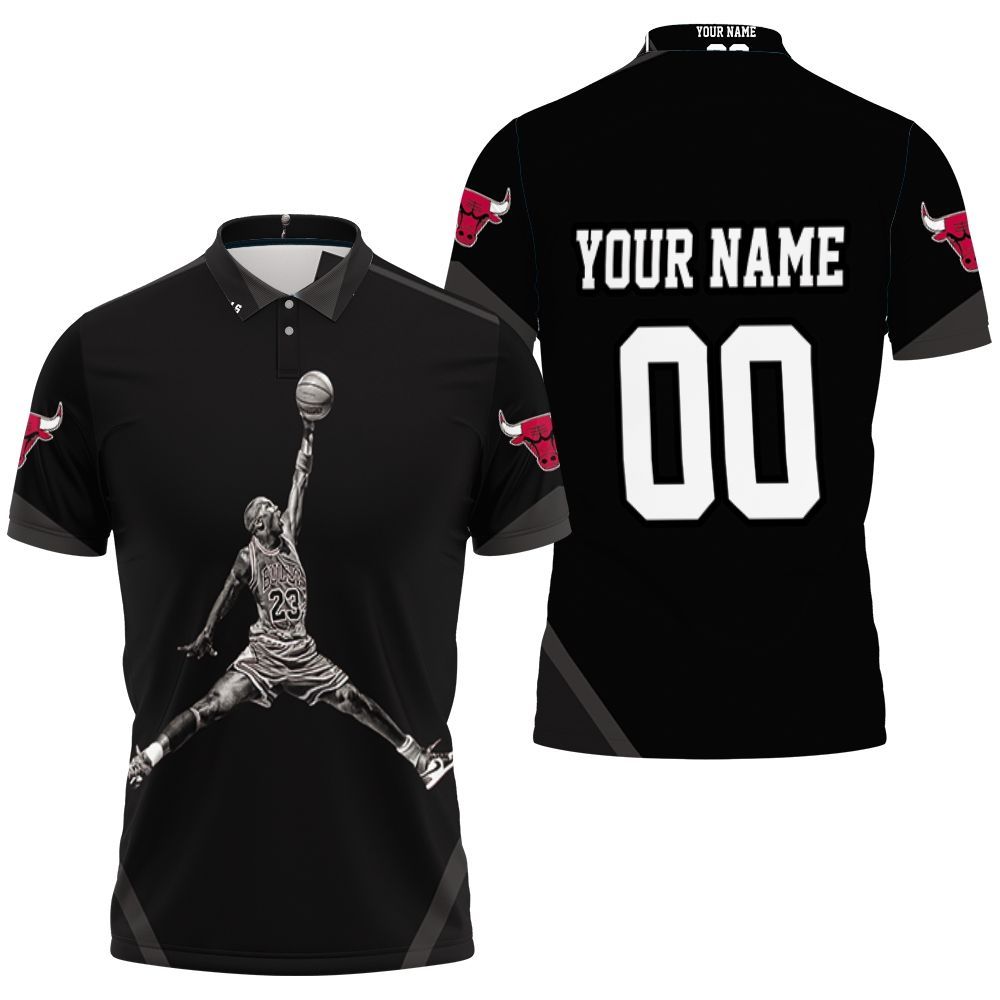 Chicago Bulls Michael Jordan Legend Air Slam Dunk Personalized 3D All Over Print Polo Shirt