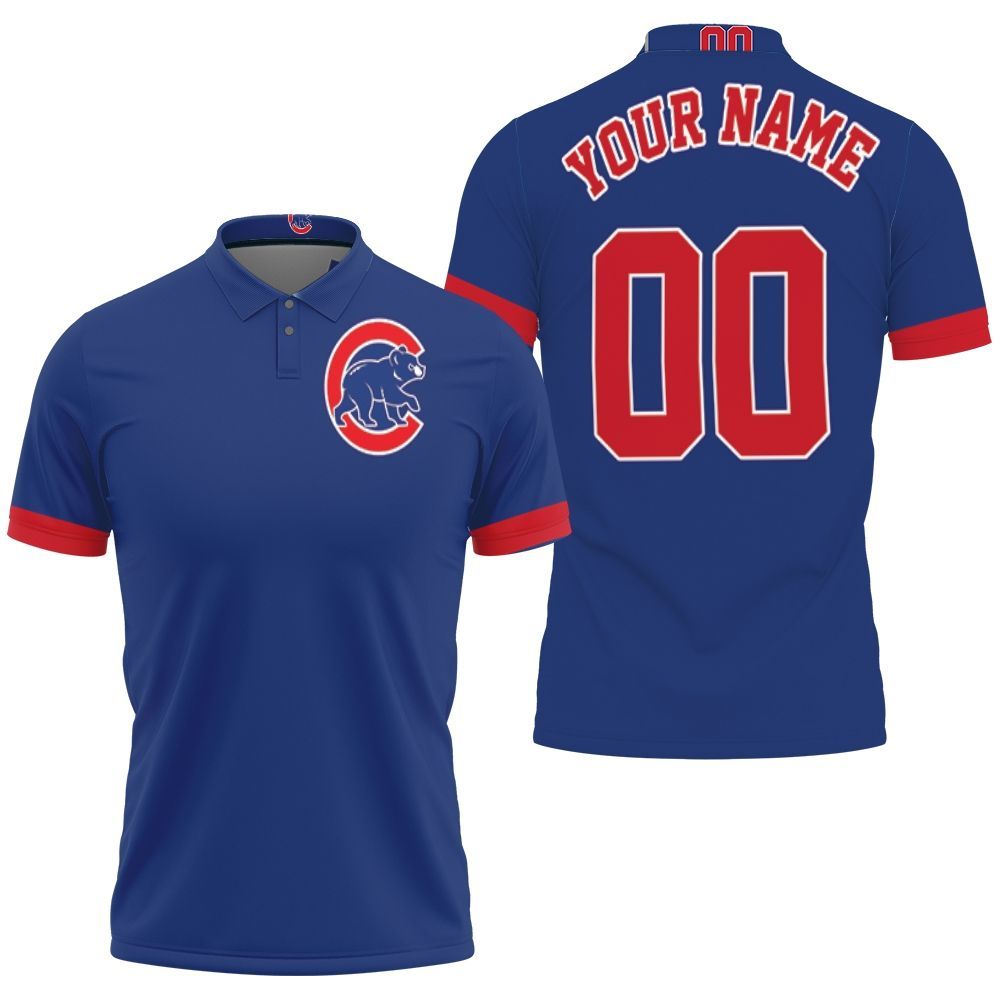 Chicago Cubs Personalized Custom Royal Jersey Inspired Style 3D All Over Print Polo Shirt