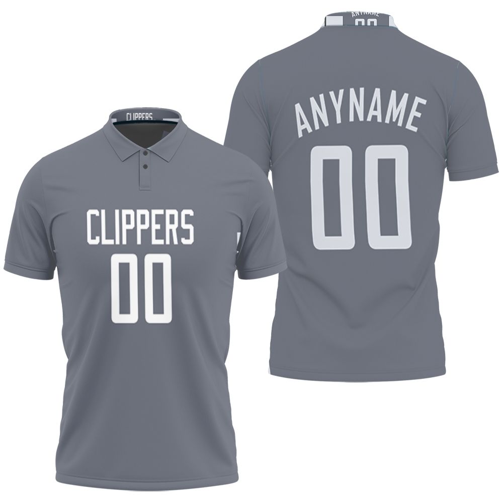 Los Angeles Clippers Nba Basketball Team Logo Earned Edition Gray  Clippers Fans Polo Shirt