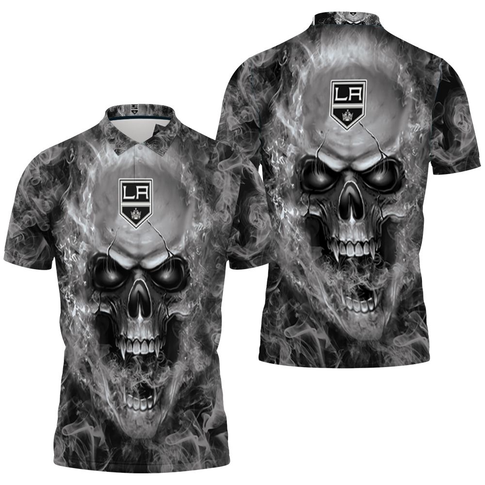 Los Angeles Kings Nhl Fans Skull Polo Shirt All Over Print Shirt 3d T-shirt