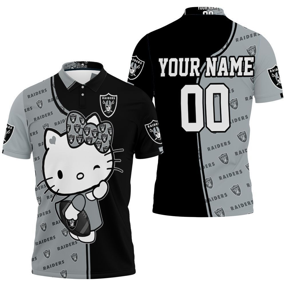 Oakland Raiders Hello Kitty Fans Personalized Polo Shirt All Over Print Shirt 3d T-shirt