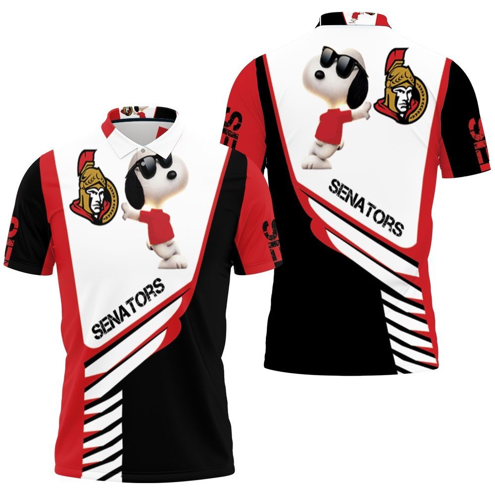 Ottawa Senators Snoopy For Fans 3d Polo Shirt All Over Print Shirt 3d T-shirt