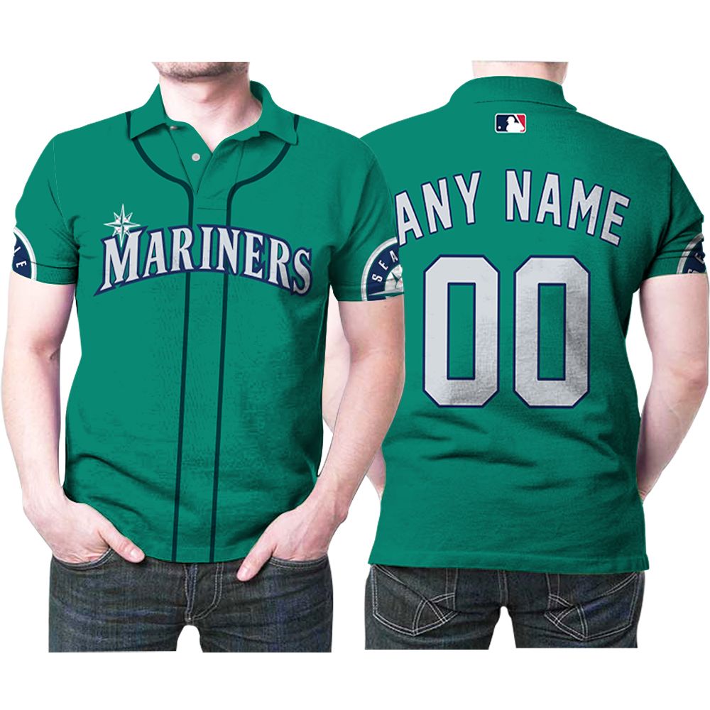 Personalized Seattle Mariners 00 Anyname Majestic Northwest Green