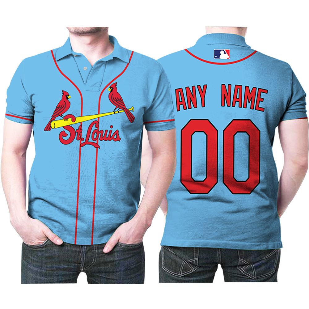Personalized St Louis Cardinals Any Name 00 Light Blue Jersey Inspired  Style 3D All Over Print Polo Shirt - Trend Tee Shirts Store