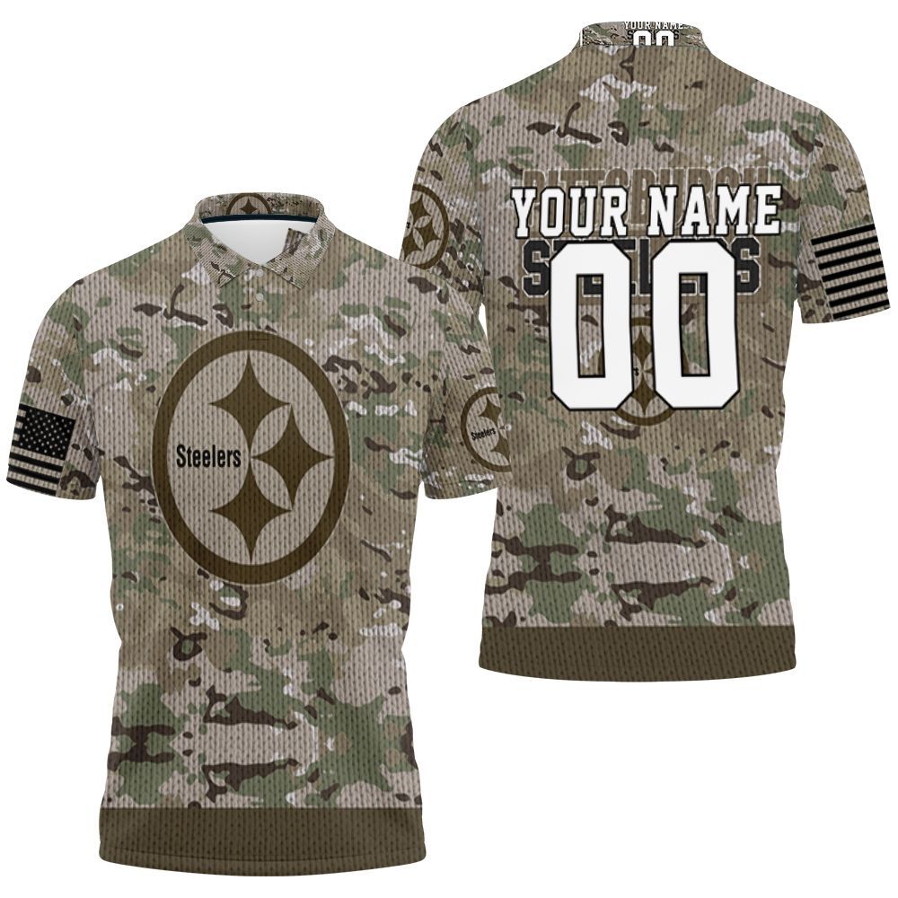 Pittsburgh Steelers Camouflage Pattern For Fans 3d Personalized Polo Shirt All Over Print Shirt 3d T-shirt