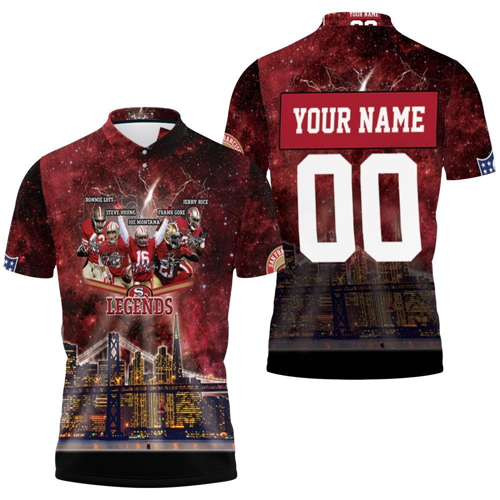 San Francisco 49ers City Night Light Galaxy Signed Personalized 3D All Over Print Polo Shirt