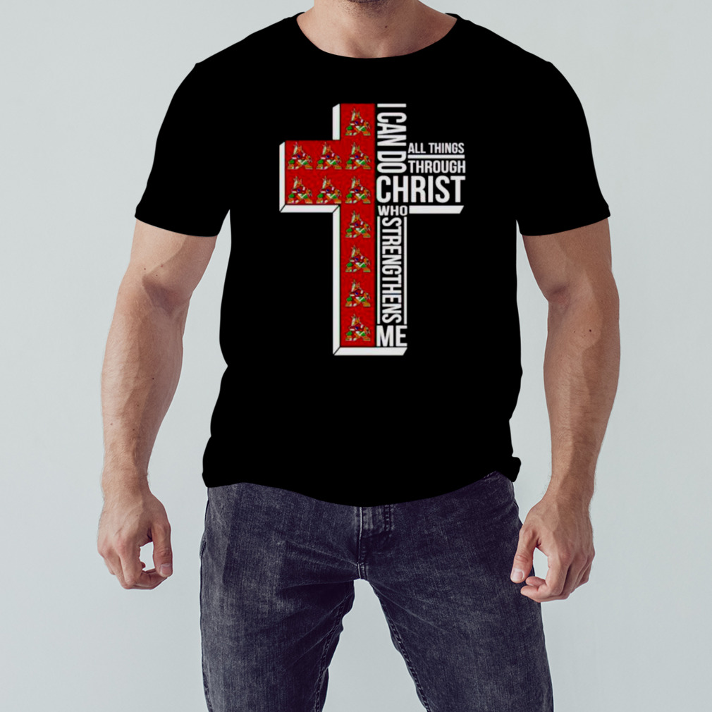 phoenix Coyotes I can do all things through Christ who strengthens me cross shirt