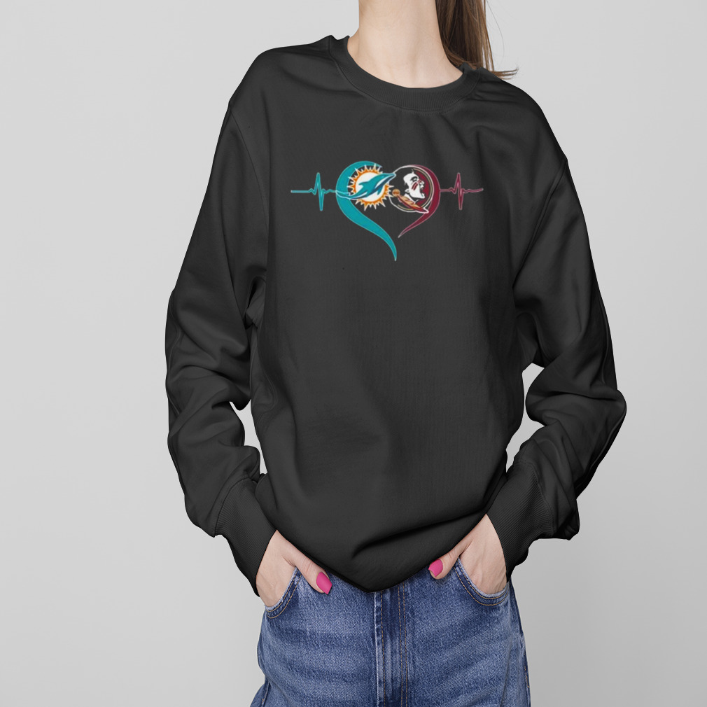 Heartbeat Miami Dolphins And Florida State Seminoles shirt - Limotees