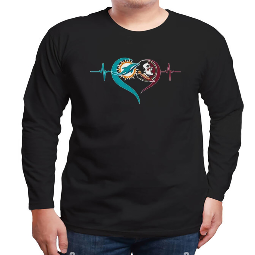 Heartbeat Miami Dolphins And Florida State Seminoles shirt - Limotees