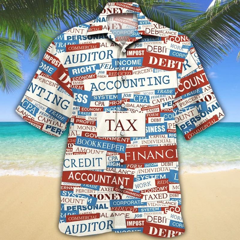 Accounting Text Gift Hawaiian Shirt