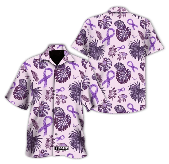 Alzheimers Awareness Ribbon Hawaiian Shirt