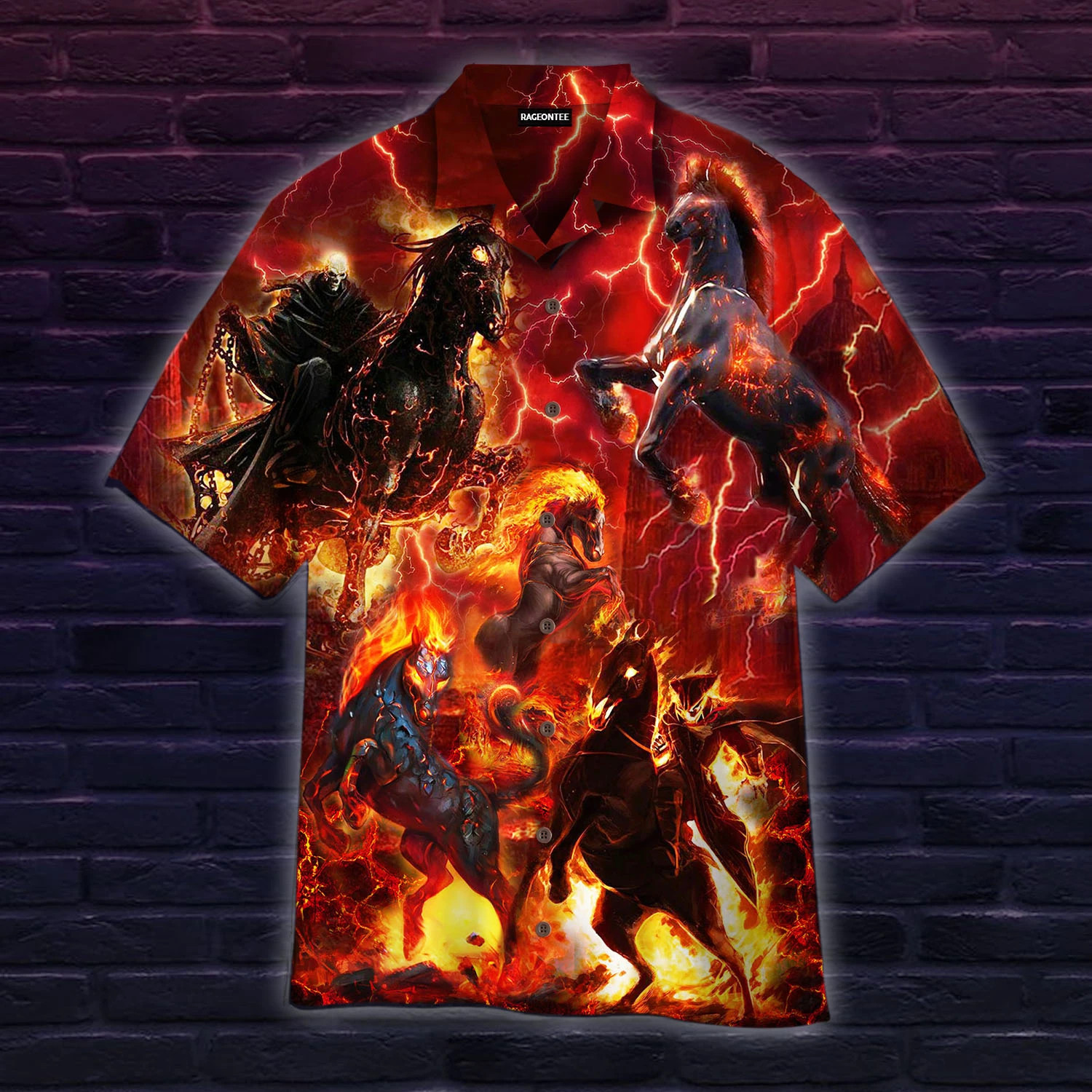 Amazing Horse King In The Fire Hawaiian Shirt