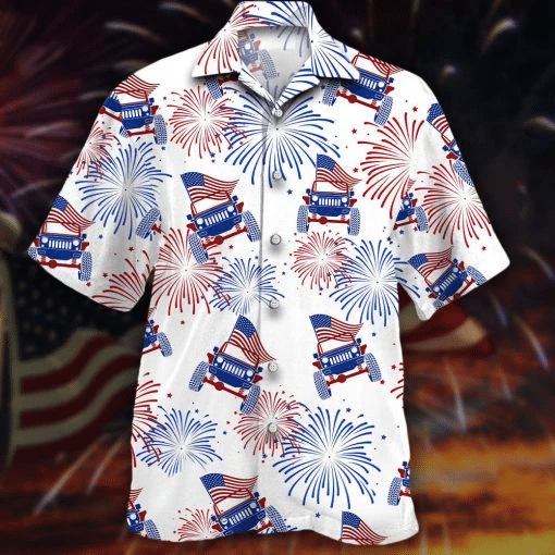 American Flag Jeep Car Hawaiian Shirt