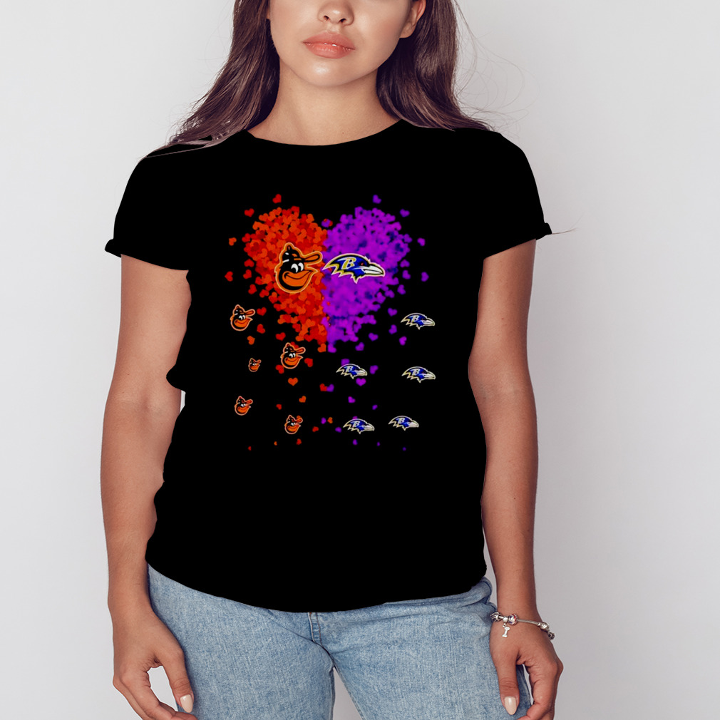 Baltimore Orioles Baltimore Ravens logo in heart Shirt - Bring Your Ideas,  Thoughts And Imaginations Into Reality Today