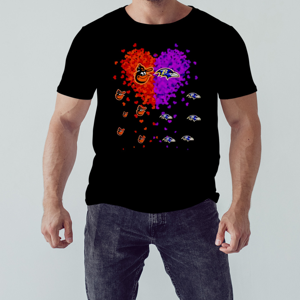 Baltimore Orioles Baltimore Ravens logo in heart Shirt - Bring Your Ideas,  Thoughts And Imaginations Into Reality Today