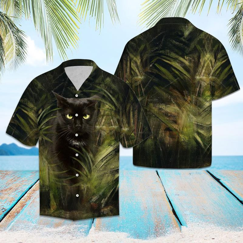 Black Cat So Cool Awesome Hawaiian Shirt