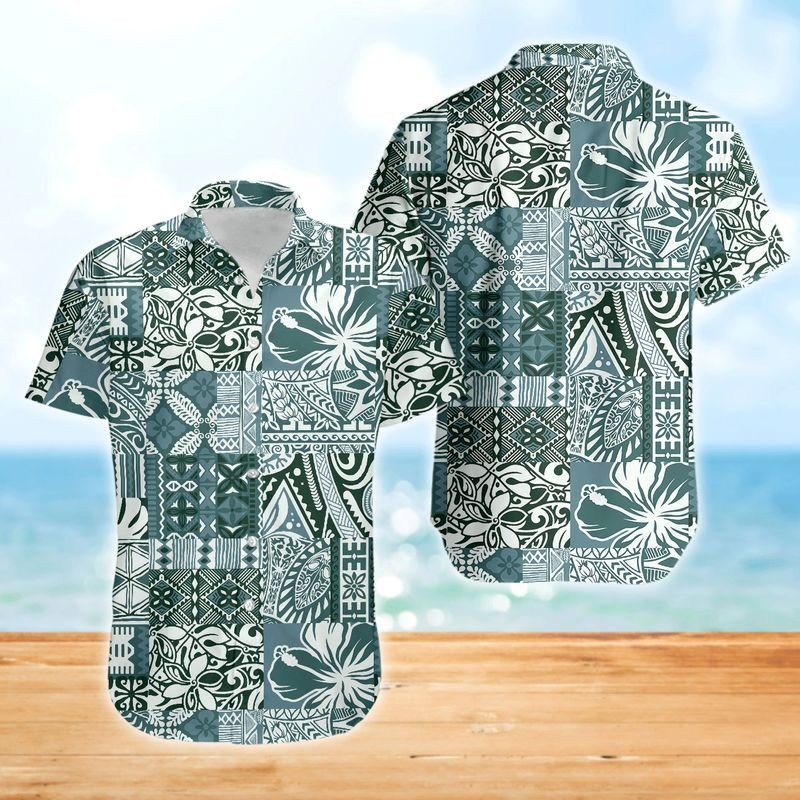 Blue Pattern Hawaiian Shirt