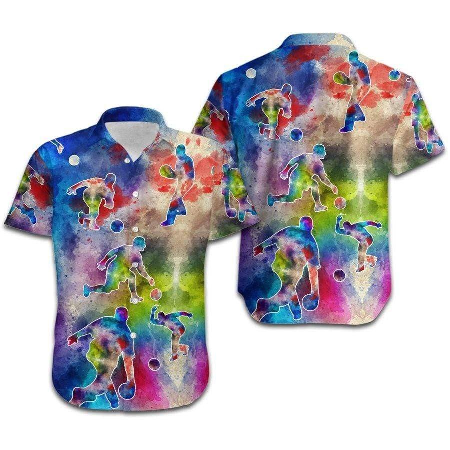 Bowling Colorful Splash Color Hawaiian Shirt