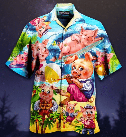 Enjoy The Summer Time On Beach Like Pigs Hawaiian Shirt