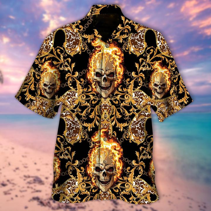 Fiery Skulls Hawaiian Shirt