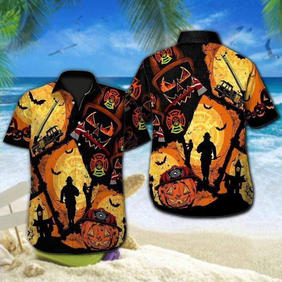 Firefighter Halloween Hawaiian Shirt