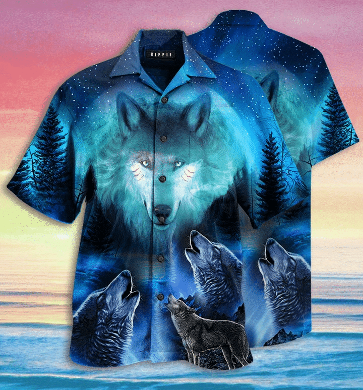 Gray Wolf Hawaiian Shirt
