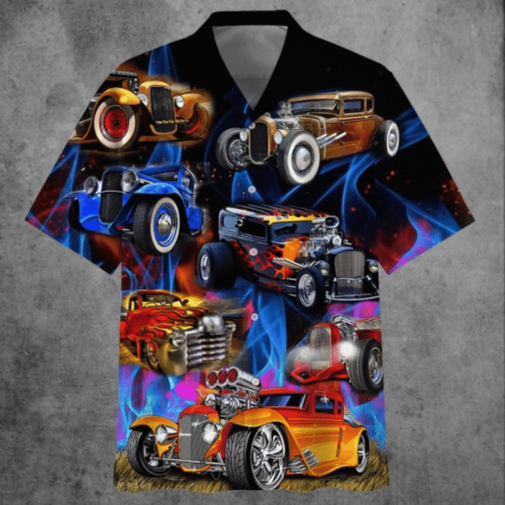 Hot Rod Hawaiian Shirt  Unisex  Adult  Hw6036
