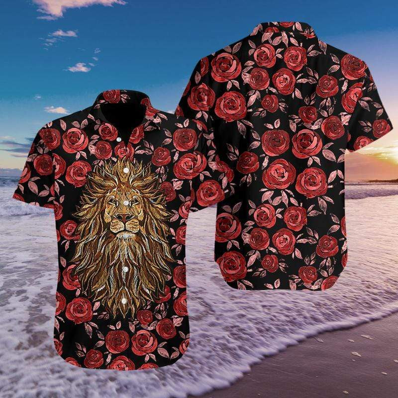 Lion Rose Hawaiian Shirt