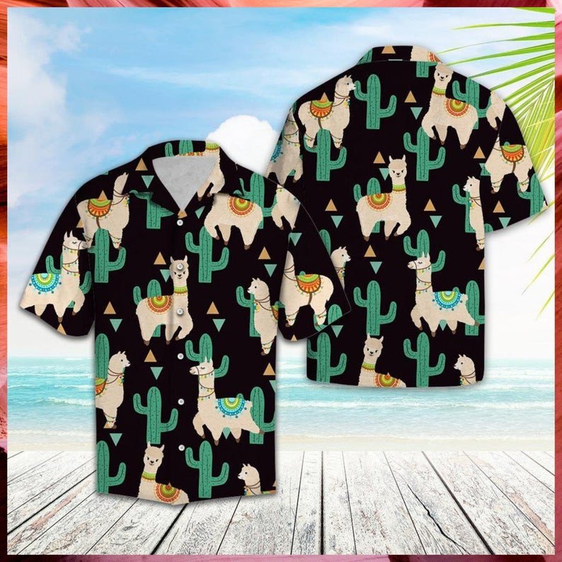 Llama Cactus Hawaiian Shirt