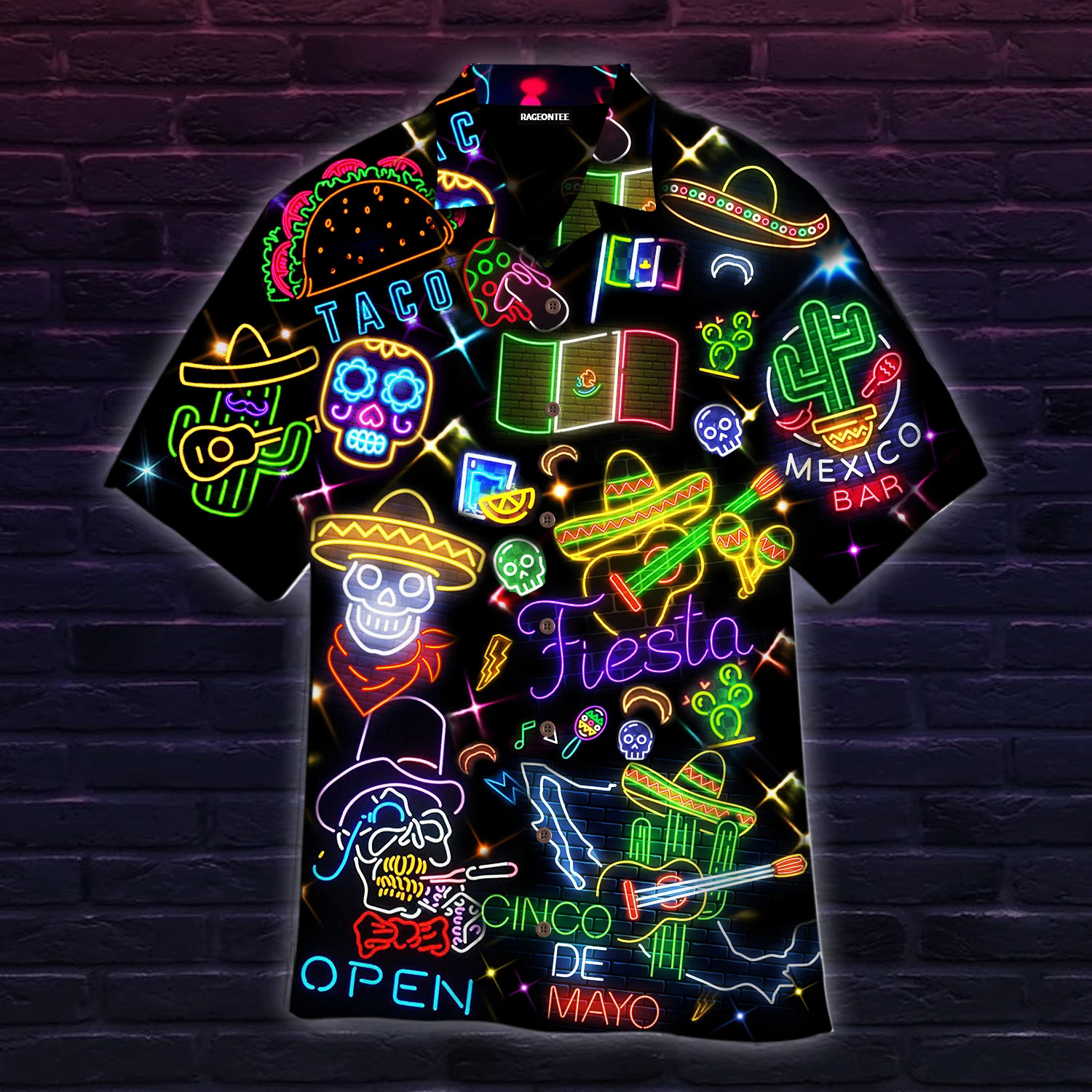 Mexico Neon Color Style Hawaiian Shirt