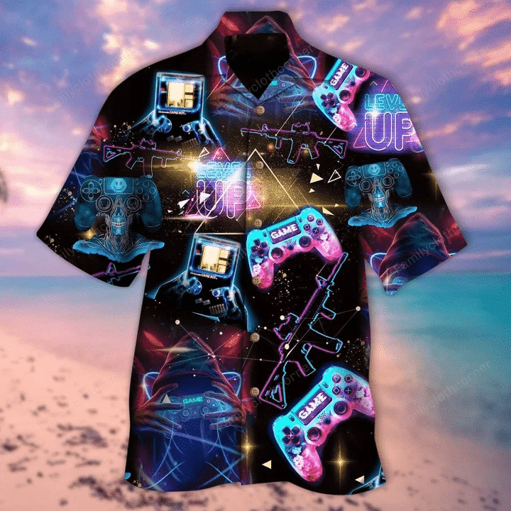 Neon Game Player Hawaiian Shirt