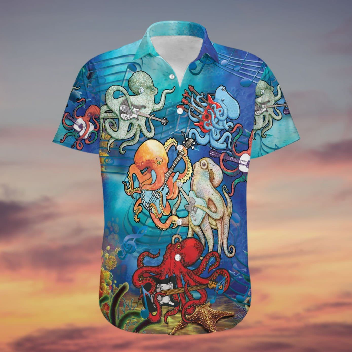 Octopus Love Rock Music Hawaiian Shirt