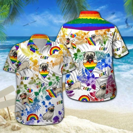 Pug Lgbt Hawaiian Shirt