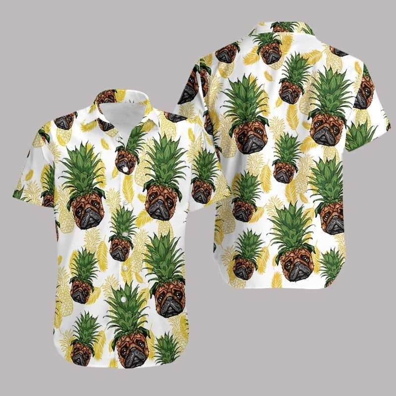 Pug Pineapple Hawaiian Shirt
