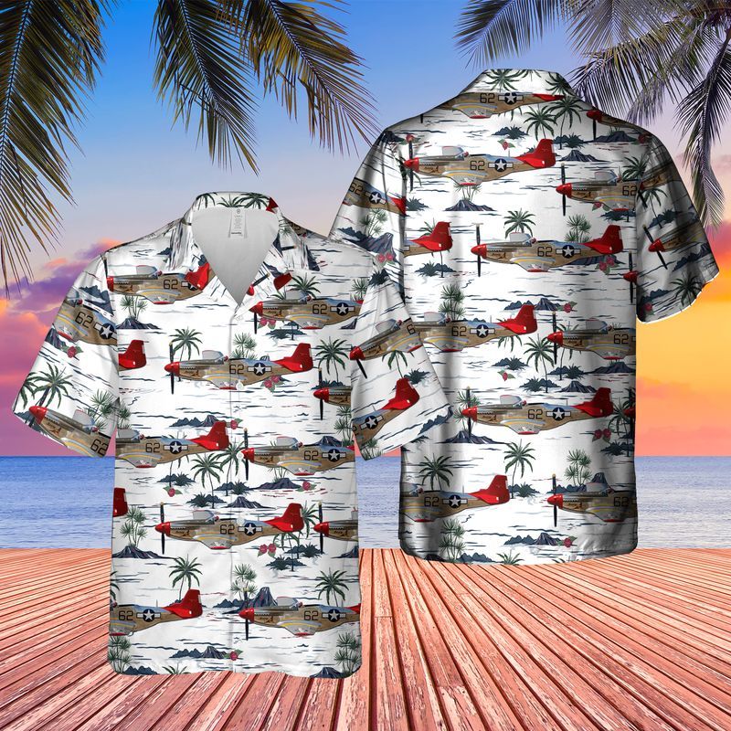 Red Tail Mustang Bunny Hawaiian Shirt