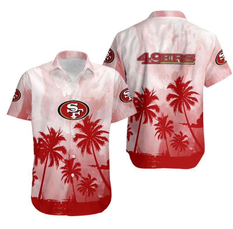 Nfl San Francisco 49ers Hawaiian Shirt Coconut Trees - Shibtee