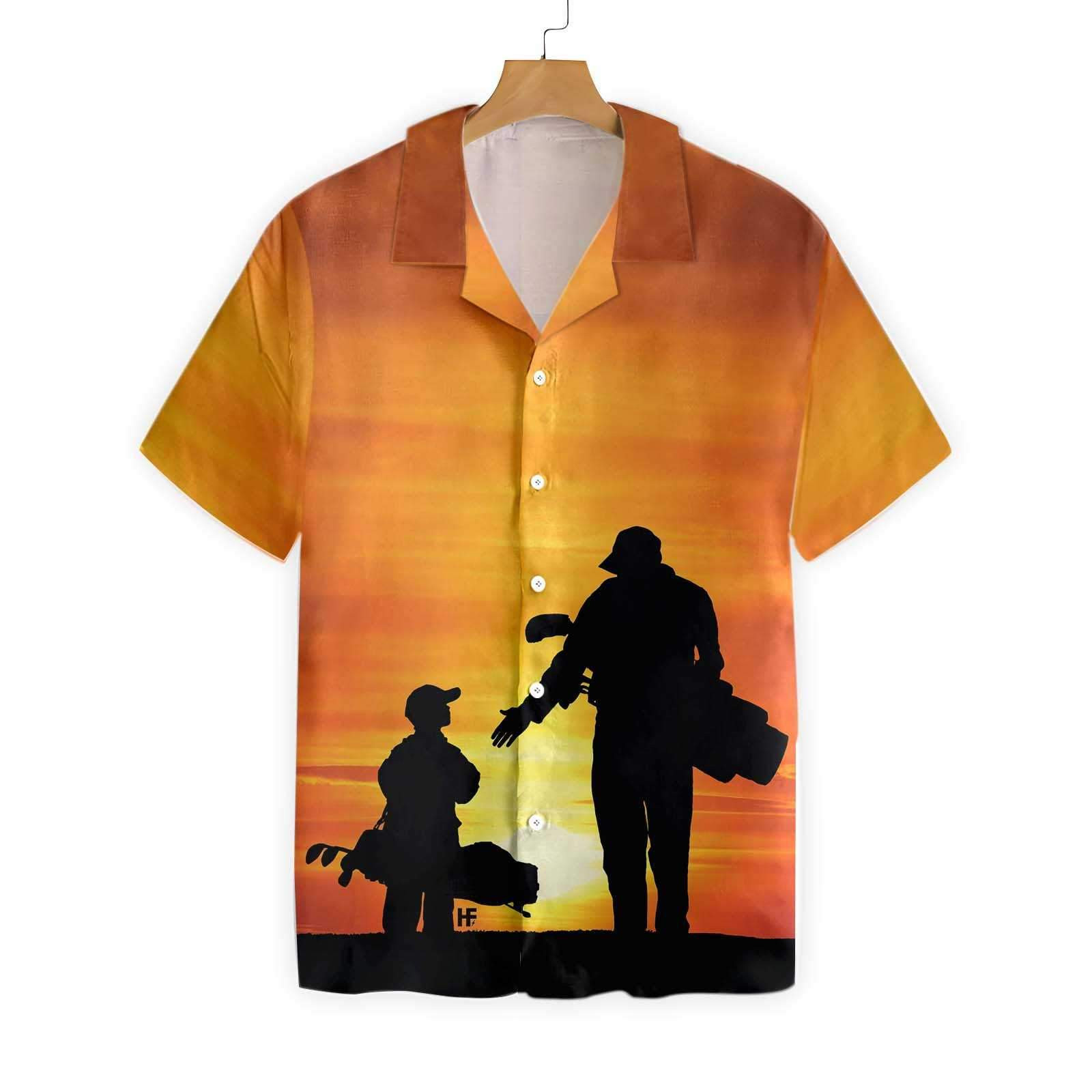 Son And Dad Playing Golf Hawaiian Shirt