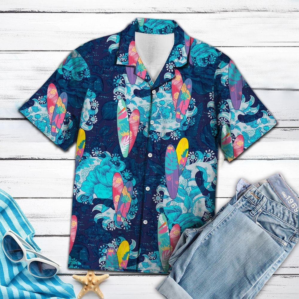 Surfboard Flower Mandala Hawaiian Shirt