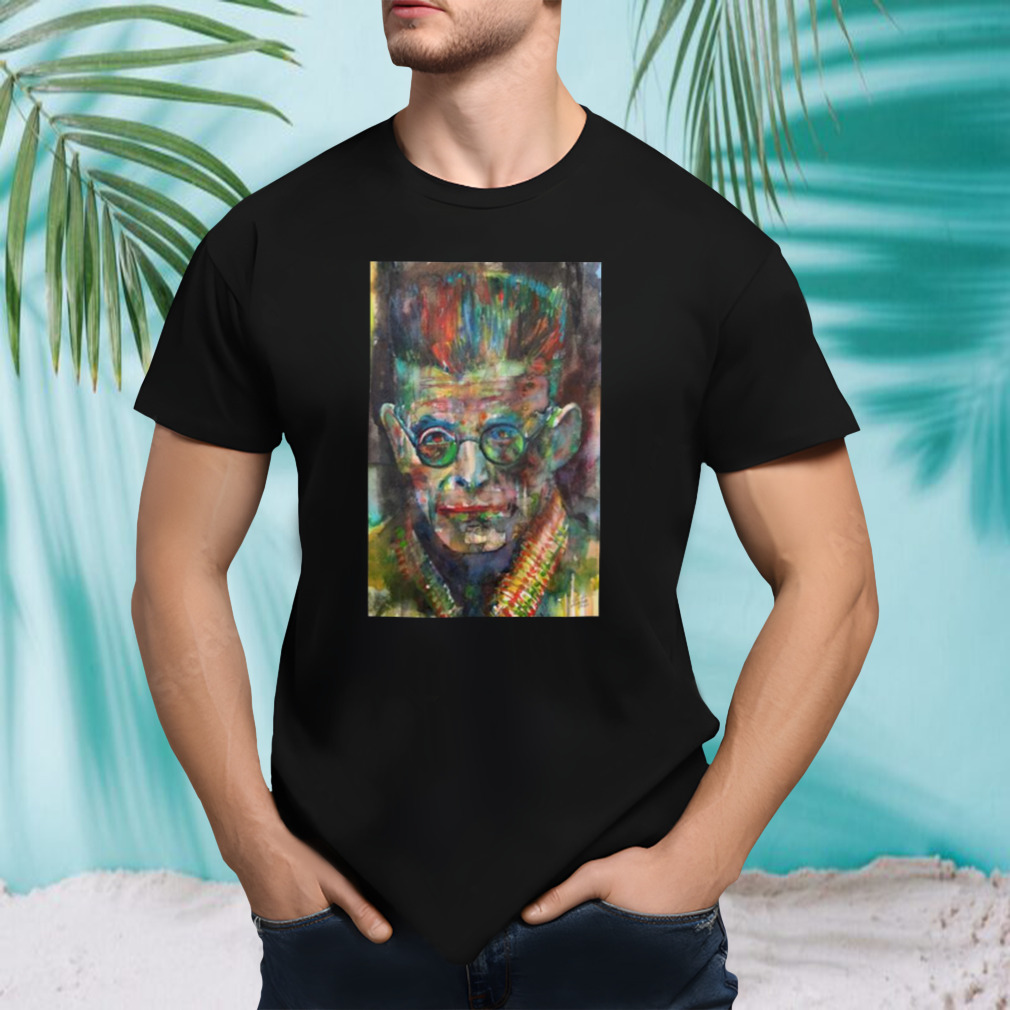 Watercolor Portrait Samuel Beckett shirt
