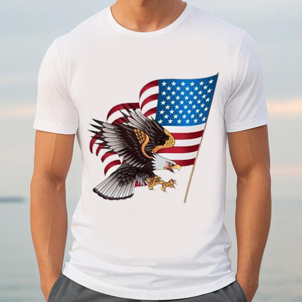 American Flag Shirt, Strong Eagle T-Shirt, Happy 4th Of Day