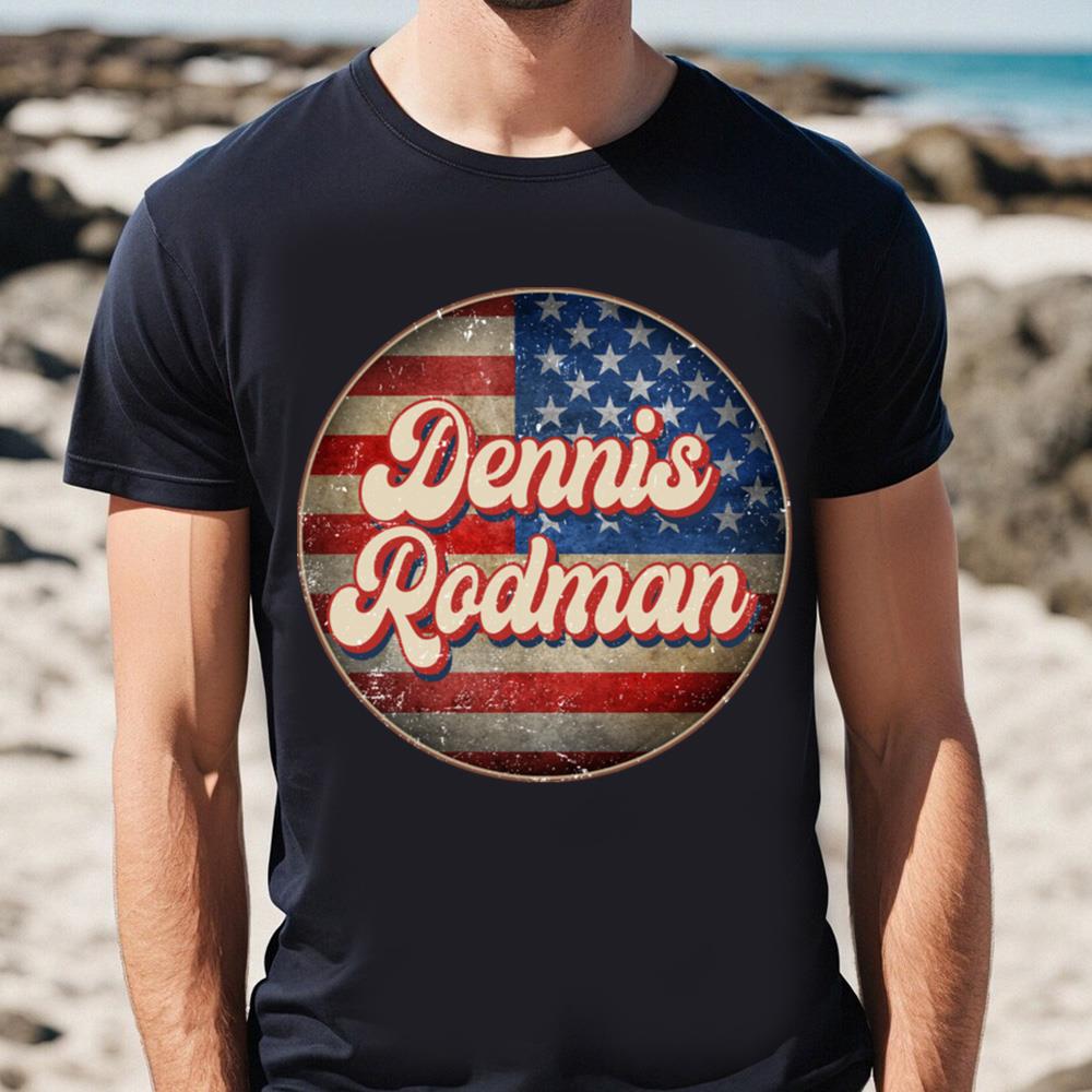American Flag Sports Rodman Proud Name Basketball T-Shirt