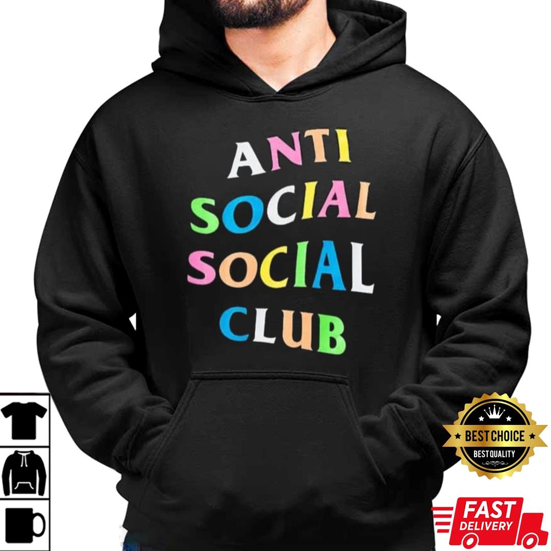 Anti social social hot sale club hoodie rainbow