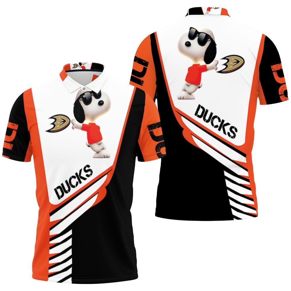 Anaheim Ducks Snoopy For Fans 3d Polo Shirt All Over Print Shirt 3d T-shirt