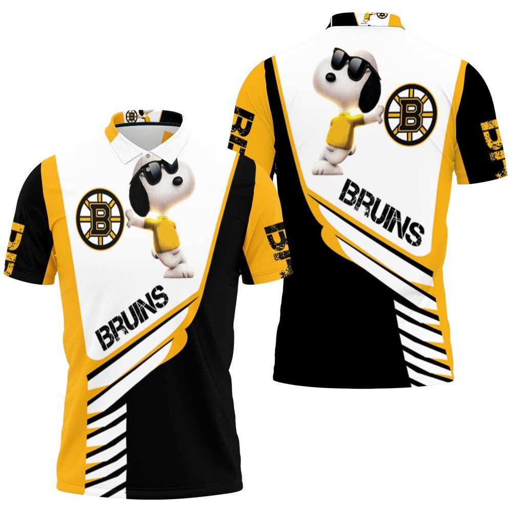 Boston Bruins Snoopy For Fans 3d Polo Shirt All Over Print Shirt 3d T-shirt